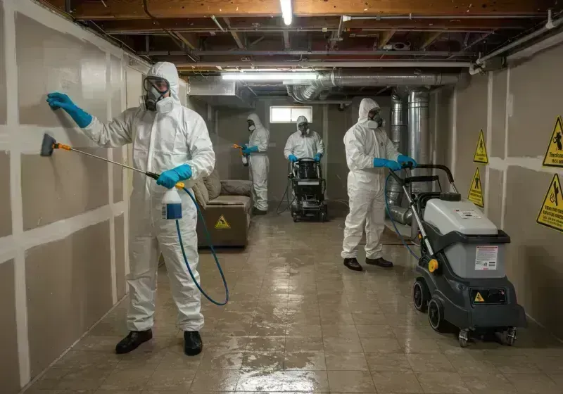 Basement Moisture Removal and Structural Drying process in Haskell, TX